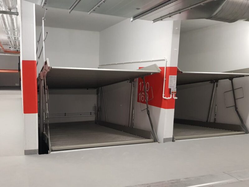 Parking podziemny z zastosowaniem systemów Kipparker N3302 i palet poprzecznie przesuwnych NK6501